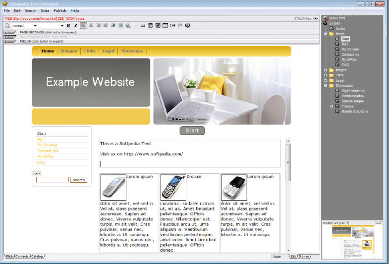 Phần mềm thiết kế website Ezgenertator