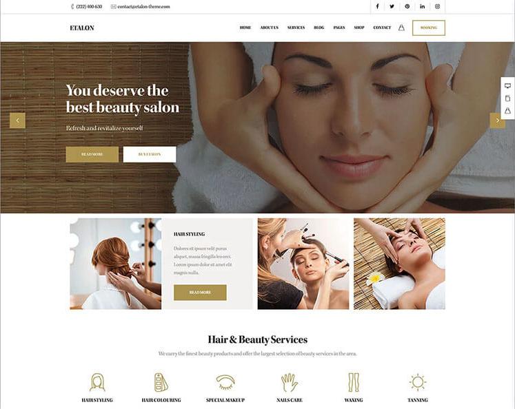 Mẫu website thẩm mỹ viện Etalon