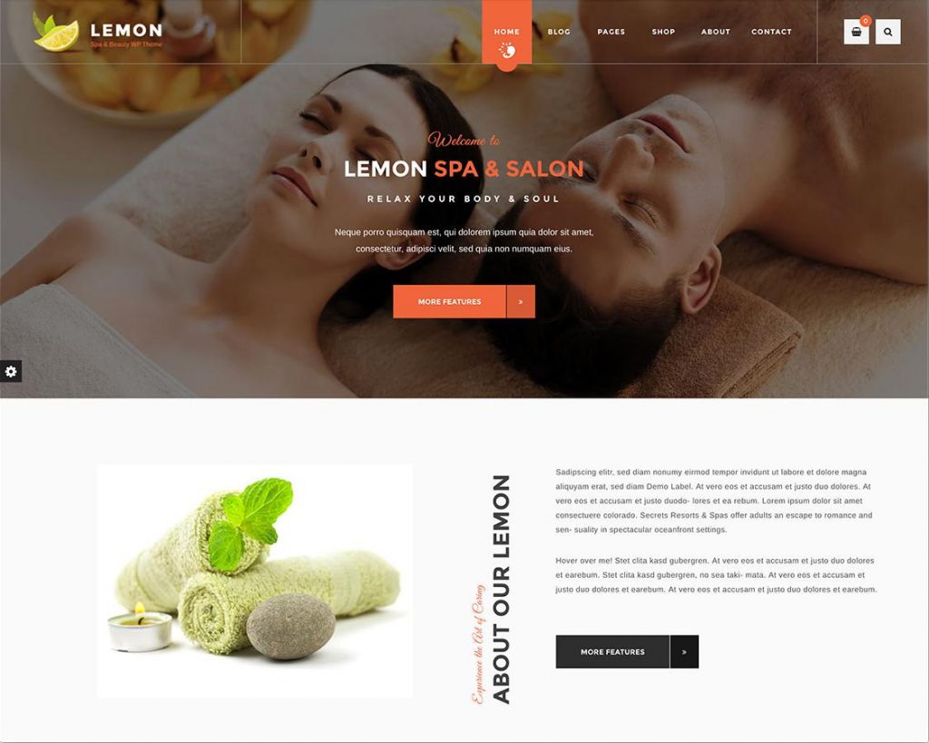 Mẫu thiết kế website spa Lemon
