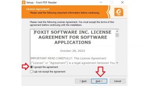 Chọn “I accept the agreement”